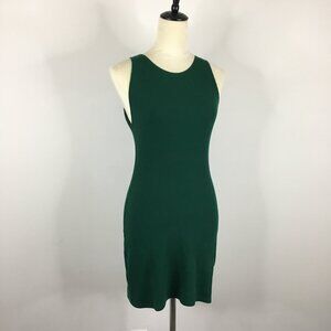 REFORMATION Sleeveless Green Higher Neckline Ribbed Stretch Basic Dress